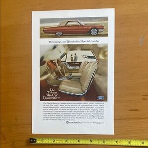 Vintage Ford Thunderbird Advertisement